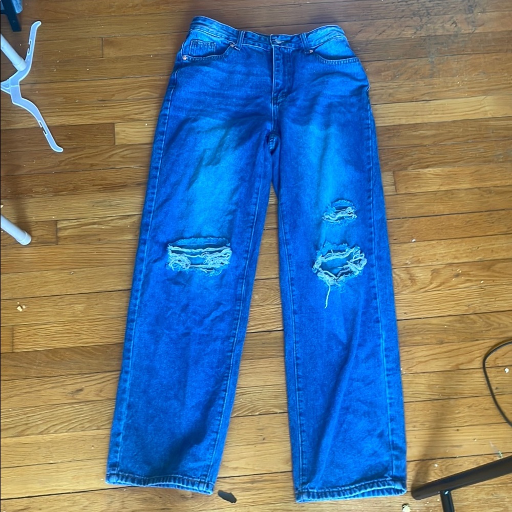 Shein High Rise Ripped Jeans